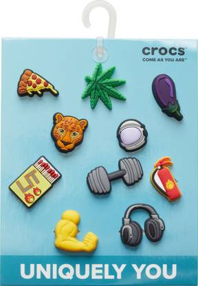 Crocs Get Swole Jibbitz Shoe Charm - Pack Of 10 Plastic Shoe Charm