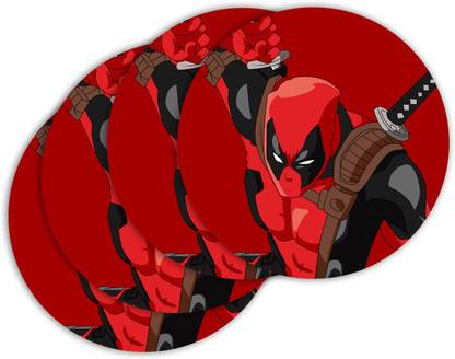 Ashvah Round Medium Density Fibreboard Coaster Set