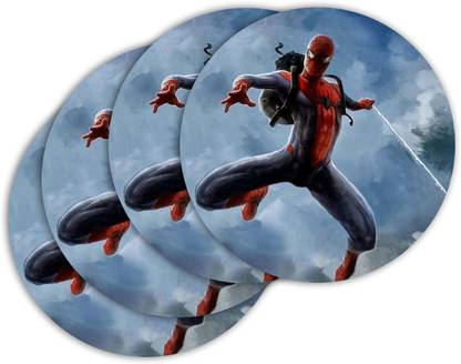 Ashvah Round Medium Density Fibreboard Coaster Set