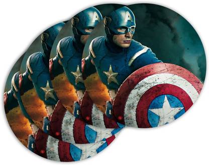 Ashvah Round Medium Density Fibreboard Coaster Set