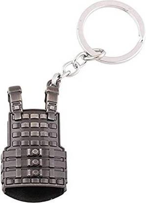 Teczest PUBG Vest Military Level-3 Bullet Proof Vest Metal Silver Keychain Key Chain