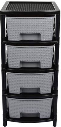 AK HUB Utensil Kitchen Rack Plastic Free Standing Multipurpose 4 Layer Utility Drawer