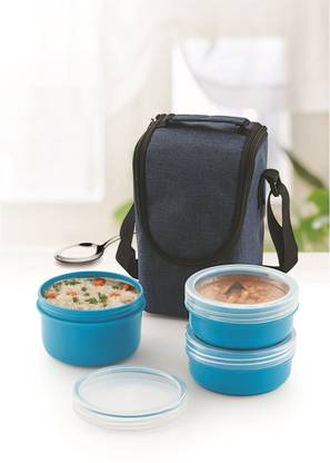 AMSON Ecosteel Elite Lunch Box (Set of 5) Premuim Quality Executive Lunch Box 3 Containers Lunch Box