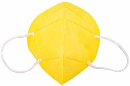 LIRMO VBE-N95-MASK Certified N95 5 Layer Anti Pollution , Anti - Virus Breathable Reusable, Washable White Mask with inbuilt Adjustable Nose Clip And Stretchable Loops respirator for Men ,Women & Kids, (Ultrasonic Stitch) & Ultra Soft Ear loops(yellow) Water Resistant