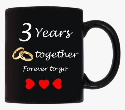 SHREENKRAFT 3 Happy Anniversary , Together , Forever To GO Patch, Best Gift for Couples Husband Wife Spouse Brother Sister Friends Parents, 3rd Anniversary For Husband & Wife" 3rd Year Complete In A True Relationship" Best Gift For A True Love Ceramic Coffee Mug
