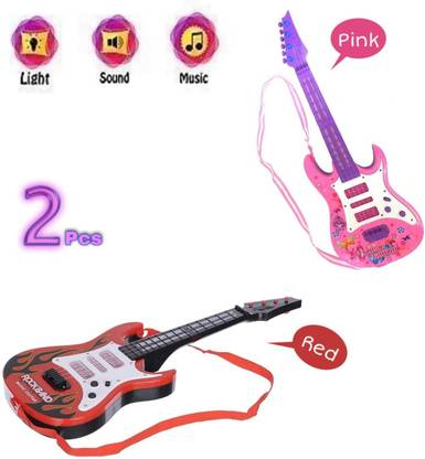 LIBRA Ligth and Music Red & Pink Guitar with 6type Music