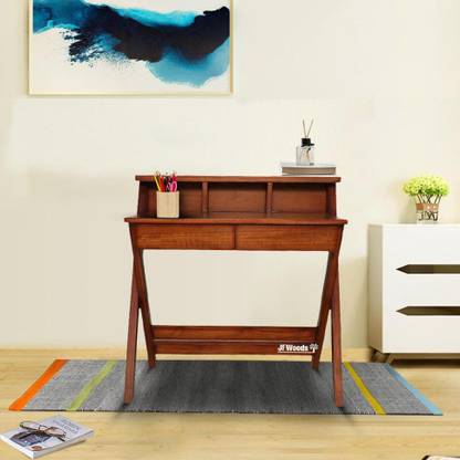 jfwoods Hydra Teak Wood Study Table Solid Wood Study Table