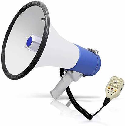 Adiohub Megaphone PA Bullhorn Speaker - Built-in Siren 50 Watts - 10 Sec Record Function for Portable Lightweight Strap Detachable PA - Professional Outdoor Voice for Police Safety Drills & Sports Outdoor, Indoor PA System
