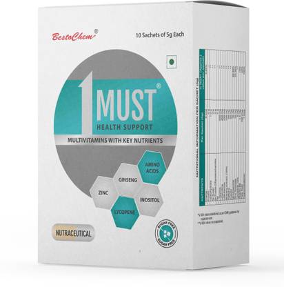 1MUST - MULTIVITAMINS WITH KEY NUTRIENTS-10 SACHETS OF 5GM EACH (SUGAR FREE)