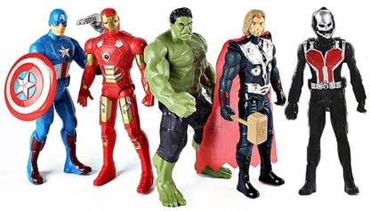 AGAS Pack of 5 Super hero action Figure 7" Tall
