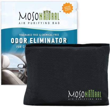Moso Natural Air Purifying Bag for Cars, Trucks and SUVs. Bamboo Charcoal Air Freshener, Deodorizer, Odor Eliminator, Odor Absorber, Fragrance Free Car Freshener Diffuser GTC300Moso