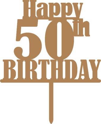 Om Art Happy 50th Birthday Cake Topper