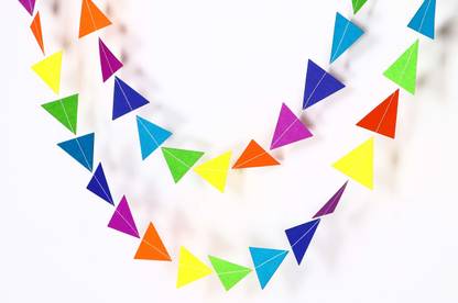 Seyal Rainbow Triangle Paper Garland Decoration Banner