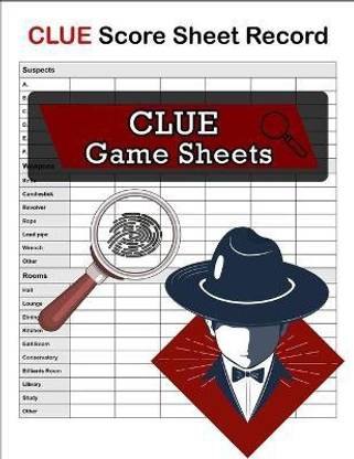 Clue Score Sheet Record, Clue Game Sheets