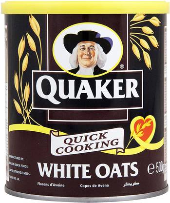Quaker White Oats, 500 g Tin