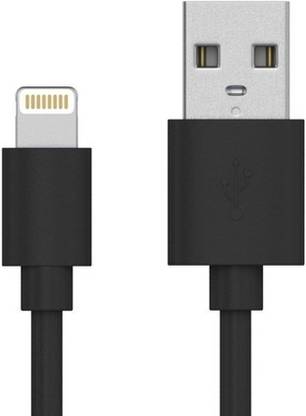 DVAIO Lightning Cable 1 m Iphone Lightning 25W USB Data/Charge Cable 1m (Compatible with IPHONE, Black)