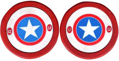 SK ProductS Captain America Rubber Coated Dumbbell (7.5 kg) (Set of 2) | Fixed Weight Dumbbell Fixed Weight Dumbbell