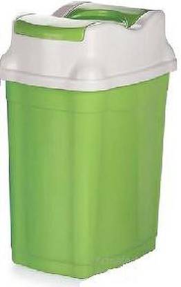 Randal Standard Size Garbage Trash Dustbin With Swing Lid ( 25 L ) ( Green ) Plastic Dustbin