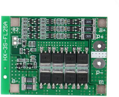 electrolight 3S 25A Li-ion 18650 BMS PCM Battery Protection Board BMS PCM With Balance For li-ion Lipo Battery Cell Pack Module Micro Controller Board Electronic Hobby Kit