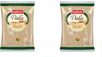 Rajdhani PREMIUM QUALITY BROKEN WHEAT DALIYA 500 GRAMS PACK OF 2 Broken Wheat