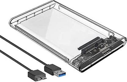 स्पिनकार्ट SATA to USB 3.0 External Hard Drive Enclosure HDD/SSD, Transparent Hard Disk Box 2.5 inch हार्ड ड्राइव इनक्लोज़र