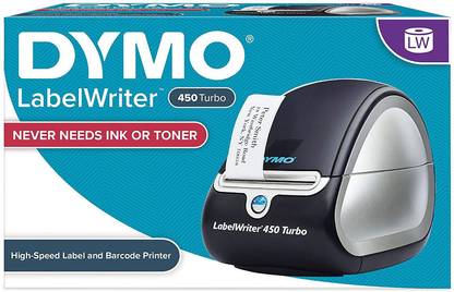 Dymo Label Printer | LabelWriter 450 Turbo Direct Thermal Label Printer, Fast Printing, Great for Labeling, Filing, Shipping, Mailing, Barcodes and More, Home & Office Organization Label Stamping Machine