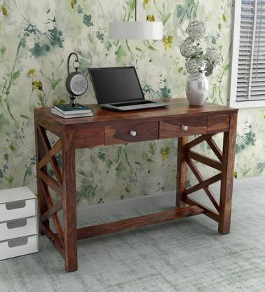 चित्र फर्नीचर Solid Wood Sheesham Wood Study/Computer Table For Study Room, Office सॉलिड वुड स्टडी टेबल