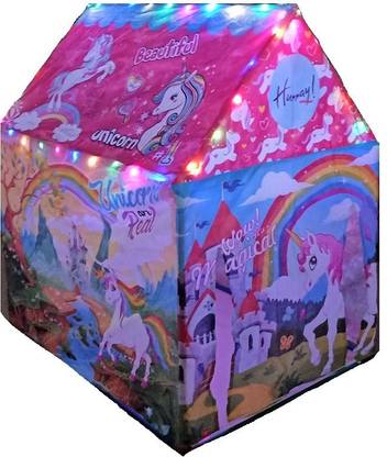Hurray Toys Eyecatchy Colorful Unicorn Tent House with RGB LED Lights for Indoor and Outdoor Fun
