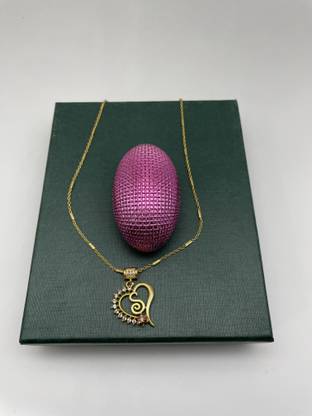 VMKOR ''S'' letter locket pendants alphabet name gold plated alloy new model design with 19 inch chain for girls/women Gold-plated Alloy