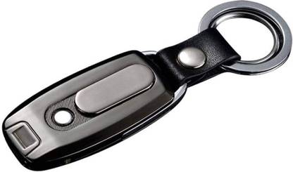 Viraan 3-in-1 Keychain Cigarette Lighter USB Rechargeable Windproof Coil Electric Cigarette Lighter with Flashlight & Leather Look Key Chain Cigarette Lighter