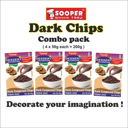 SOOPER DESSERT DECORATION DARK COMP CHIPS 50g Chips Price in India ...