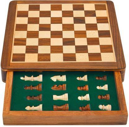 QWICK CLICK Drawer Chess Game Board Set with Wooden Magnetic Crafted Pieces Party & Fun Board Game Party & Fun Board Game