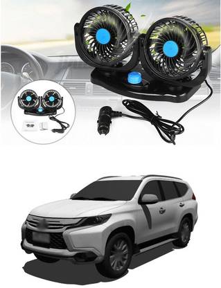 PRTEK 12V Car Fans Cooling Air Fan Powerful Dashboard Electric Car Fan Cigarette Lighter Low Noise 360 Degree Rotatable for Truck Vehicle Boat Van SUV RV Compatible With Mitsubishi Montero Car Interior Fan