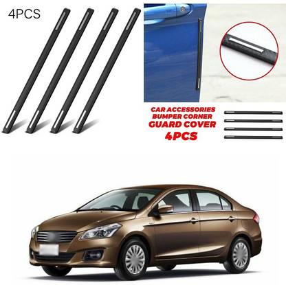 PRTEK 4pcs Car Accessories Bumper Corner Guard Cover Anti Scratch Protector Sticker Universal Car Front Rear Corner Bumper Guard Protector Compatible With Maruti Suzuki Ciaz Car Beading Roll For Window, Bumper