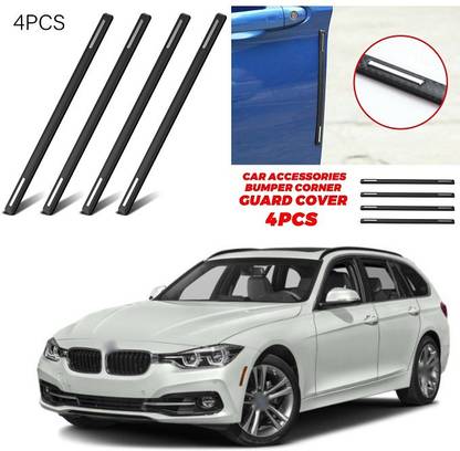 PRTEK 4pcs Car Accessories Bumper Corner Guard Cover Anti Scratch Protector Sticker Universal Car Front Rear Corner Bumper Guard Protector Compatible With 3 series Car Beading Roll For Window, Bumper