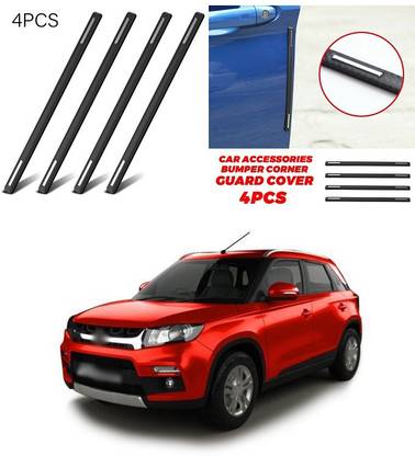 PRTEK 4pcs Car Accessories Bumper Corner Guard Cover Anti Scratch Protector Sticker Universal Car Front Rear Corner Bumper Guard Protector Compatible With Maruti Suzuki Brezza Car Beading Roll For Window, Bumper
