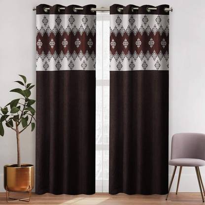 AWAN 213 cm (7 ft) Polyester Door Curtain (Pack Of 2)