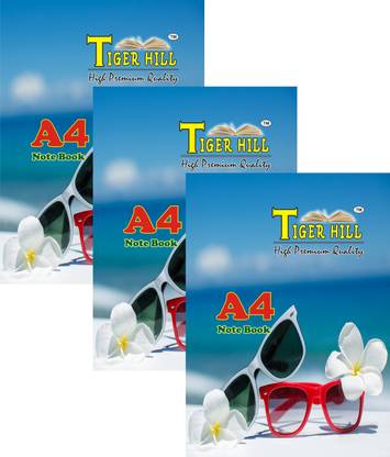 TigerHill A4 Note Book Ruled |3 Registers 400 Pages A4 Notebook Single Line 400 Pages