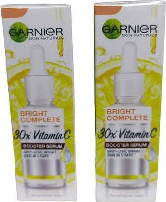 GARNIER Light Complete Vitamin C Booster Serum 15 ml - 3 Days to Spotless, Bright Skin | Light Texture Formula & Non-Oily Face Serum 15ml2=30ml (PACK OF 2)