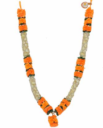 Just Devotional Photo Frames Mala 20 inch | Artificial Garland for Puja - Handmade Ribbon Garland Artificial Mala for Photo Frame, God, Mandir and Temple Garland