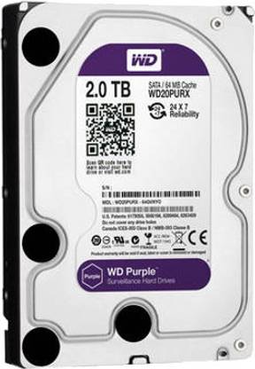 WD Purple Surveillance 2 TB Surveillance Systems Purple SATA Internal Hard Disk Drive (HDD) (WD20PURX)
