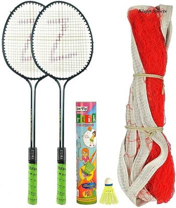 rk son Double Shaft Single Colour Set Of 2 Piece Badminton Racket With 6 Piece Plastic Shuttles And 1 Piece Badminton Net Badminton Kit Badminton Kit