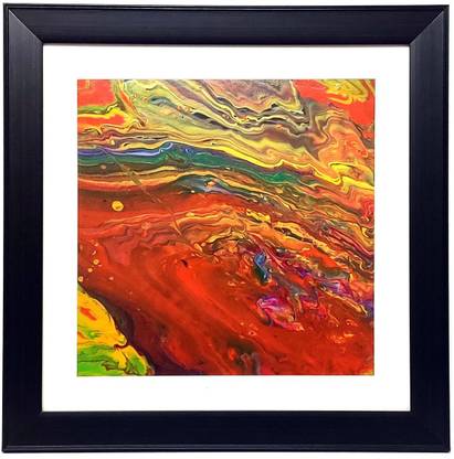 Preet Arts Pour/Fluid Painting Acrylic 17 inch x 17 inch Painting