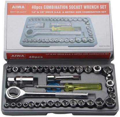 Mopslik 40 in 1 Wrench / Screwdriver Automobile Motorcycle Hardware Car Tool Kit Box Set Socket Hand Tool Kit