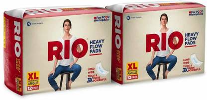 Rio HEAVY Flow Pads Long Wide Thick XL Size from every Angle Sanitary Pad