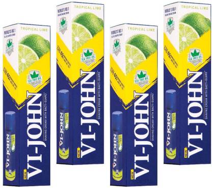 VI-JOHN Shaving Cream Tropical Lime Pack of 8