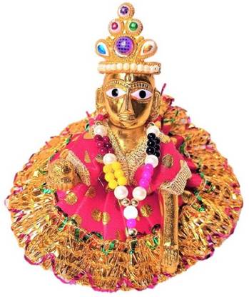 LOTUS RISE SIZE NO.03 100% Pittal Laddu Gopal Statue Pital Brass Murti Kanha ji with pushak Laddu Gopal Thakur Ji Metal ,Metal Laddu Gopal Baby Krishna Bal Gopal Thakurji SIZE 2 Decorative Decorative Showpiece - 8 cm