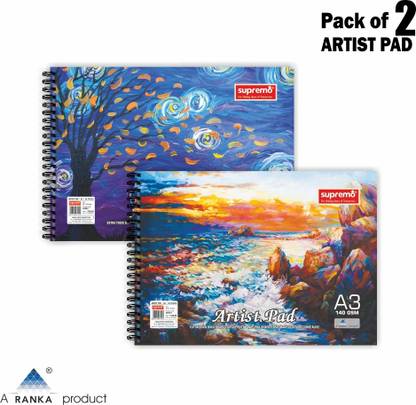 Supremo Ranka A3 Artist Sketch Drawing Pad Book Wiro Notebook- Unruled Sketch Pad