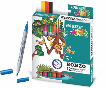 Hauser Artz Artz Bonzo 12 Brush & Write Water Color Dual Nib Sketch Pens
