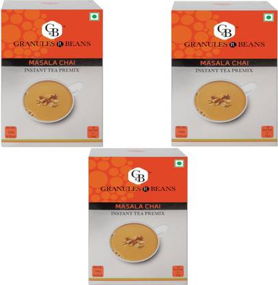 Granules and Beans Masala Tea Instant Premix (Pack of 3) |Indian Masala Chai Instant Premix | 10 Sachets of 14gms Each Instant Chai for Immunity & Freshness Spices Instant Tea Box